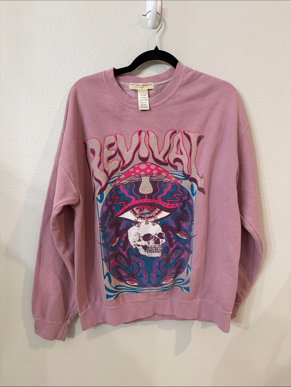 Urban Outfitters x Project Social T "Revival" Graphic Sweatshirt - Pink size S/M
